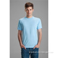 Sky blue men t shirt made of Lycra cotton, wholesale plain white 100% cotton t shirts for men, mens cotton spandex t shirts